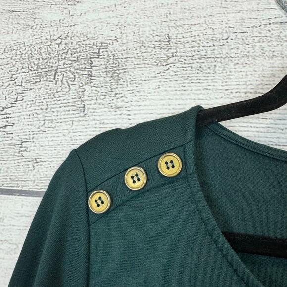 Isabella Oliver Maternity Dark Green Long Sleeve Knee Length Dress Size 10 - Picture 5 of 9